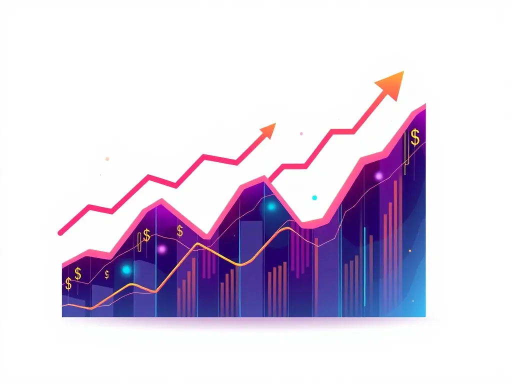 An image depicting a simplified financial chart showing steady growth, representing the financial benefits of ScaleUpSearch's flexible fee options.